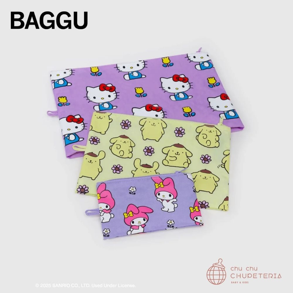 BAGGU GOポーチセット サンリオ キティ マイメロ ポムポムプリン BAGGU】Go Pouch Set - Hello Kitty and Friends Florals – chu