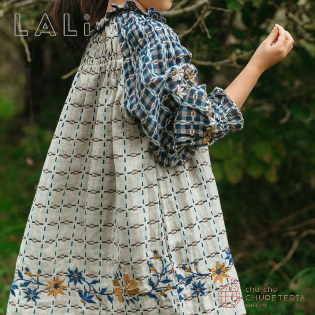 Lali Kids】Tulip Dress in Double-Sided Yarn Dye(25AW) – chu