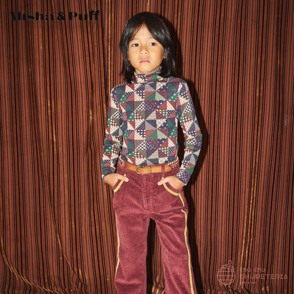 Misha＆Puff 25winter パッチワーク タートルネック 2Y Misha＆Puff