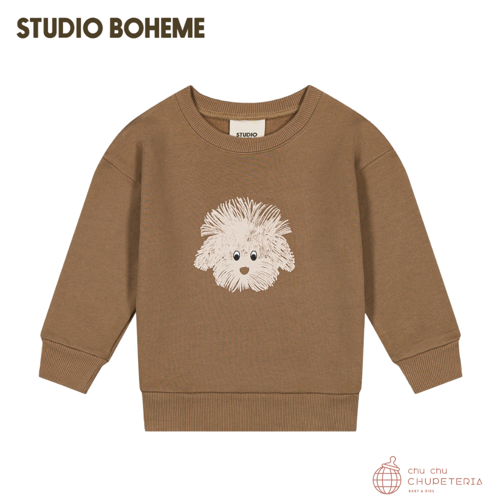【新品未使用】STUDIO BOHEME BART SWEAT-SHIRT STUDIO BOHEME】BART SWEAT-SHIRT MOCHA / one DOG (25AW) – chu chu