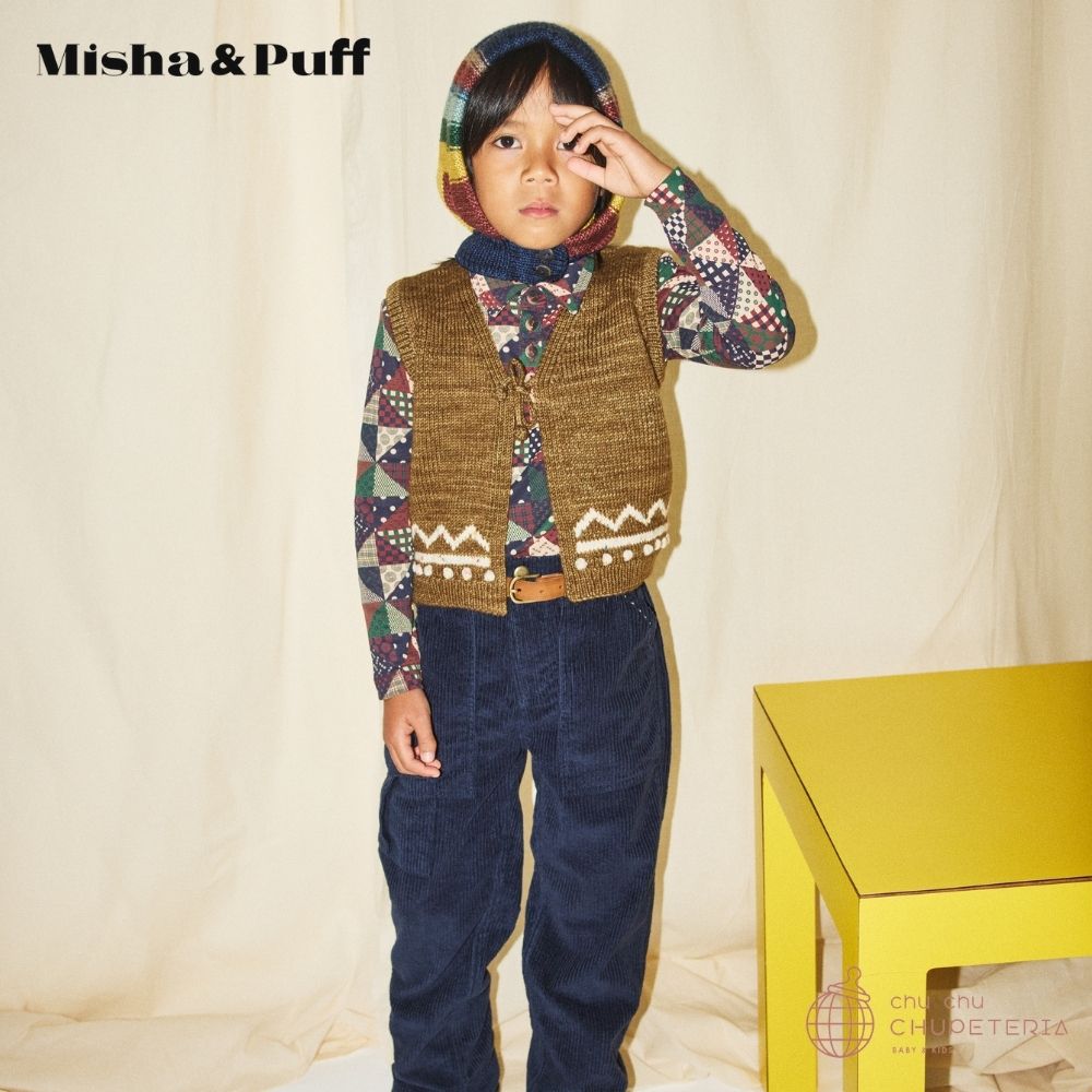 Misha & Puff】Long Sleeve Polo - Madder Root Patchwork (25WI Drop2