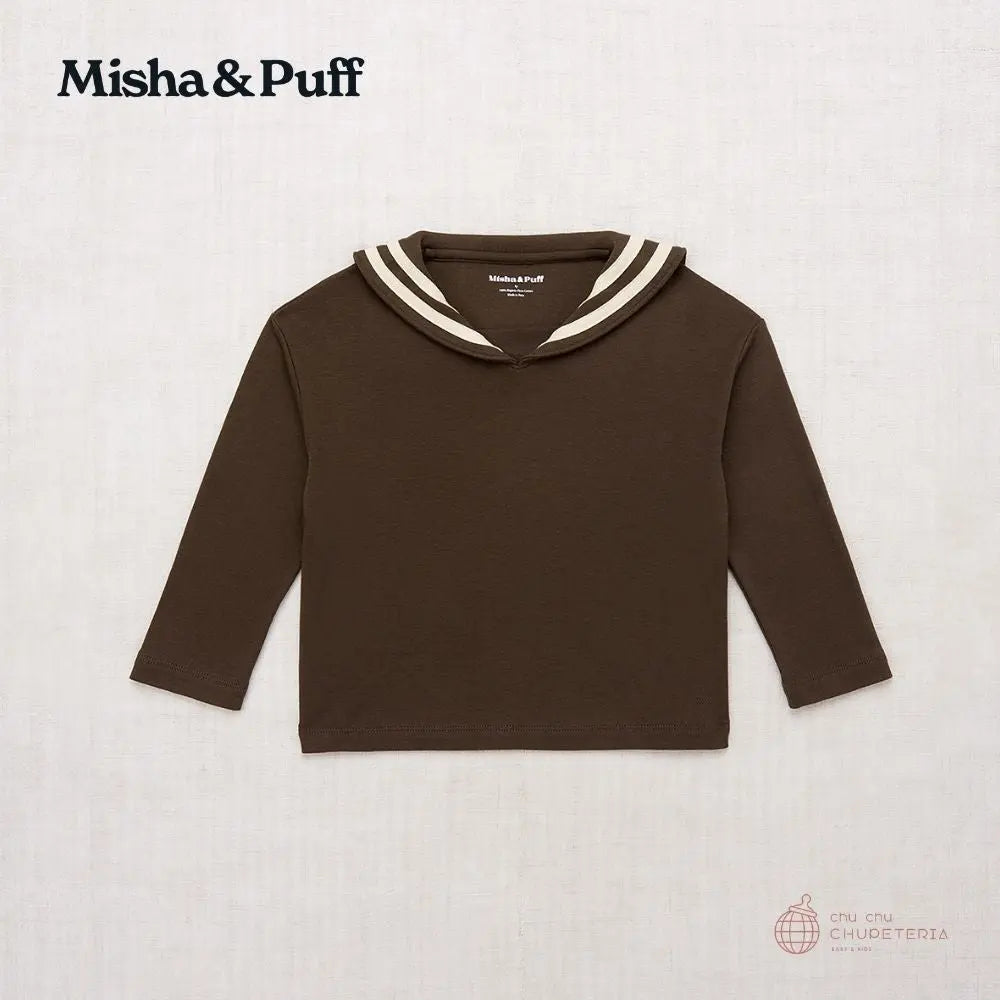 トップス Misha&Puff Sailor Top Bark Misha & Puff】Sailor Top - Bark - chu chu CHUPETERIA 正規代理店