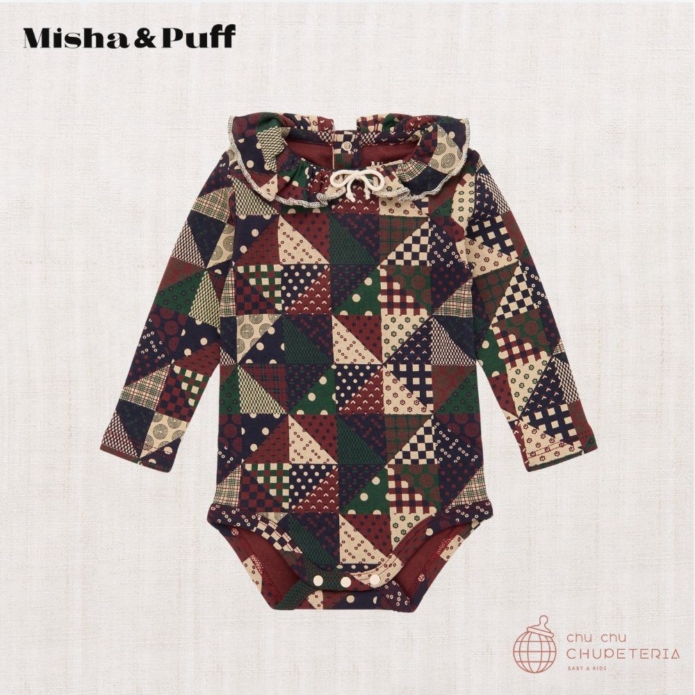 Misha&Puff】Baby Pattie Onesie - Madder Root Patchwork (25WI Drop2