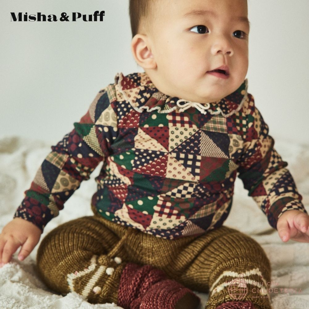Misha&Puff】Baby Pattie Onesie - Madder Root Patchwork (25WI Drop2