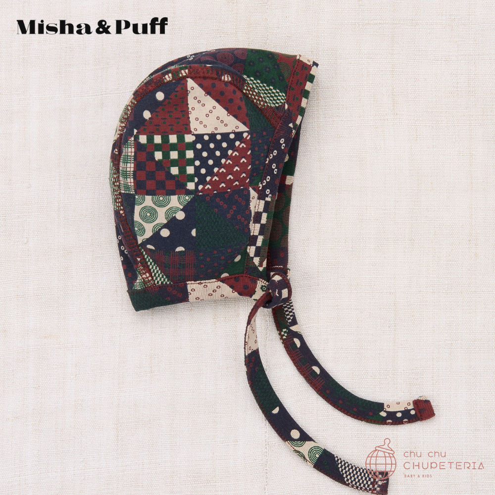 Misha & Puff】Baby Pima Bonnet - Madder Root Patchwork (25WI Drop2