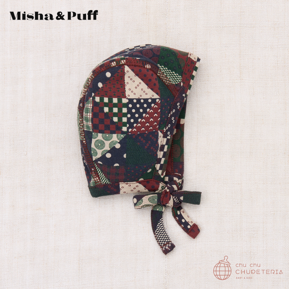 Misha & Puff】Baby Pima Bonnet - Madder Root Patchwork (25WI Drop2