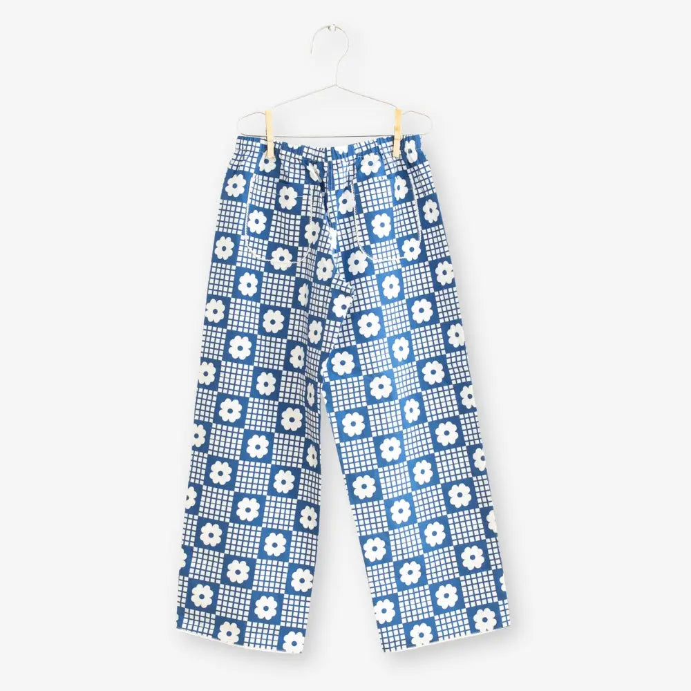 FISH&KIDS】 NAVY FLOWERS RETRO PANTS - chu chu CHUPETERIA 正規代理