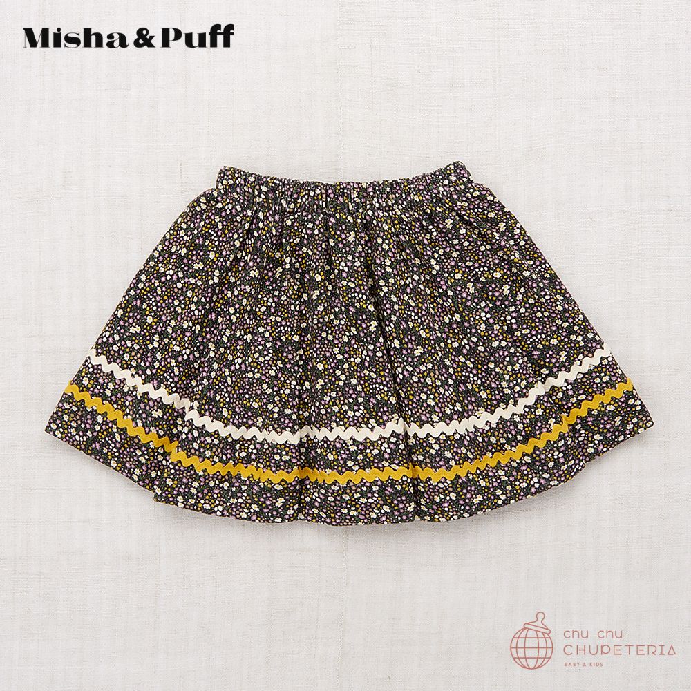 Misha & Puff】Rickrack Circle Skirt - Carbon/Periwinkle Mini