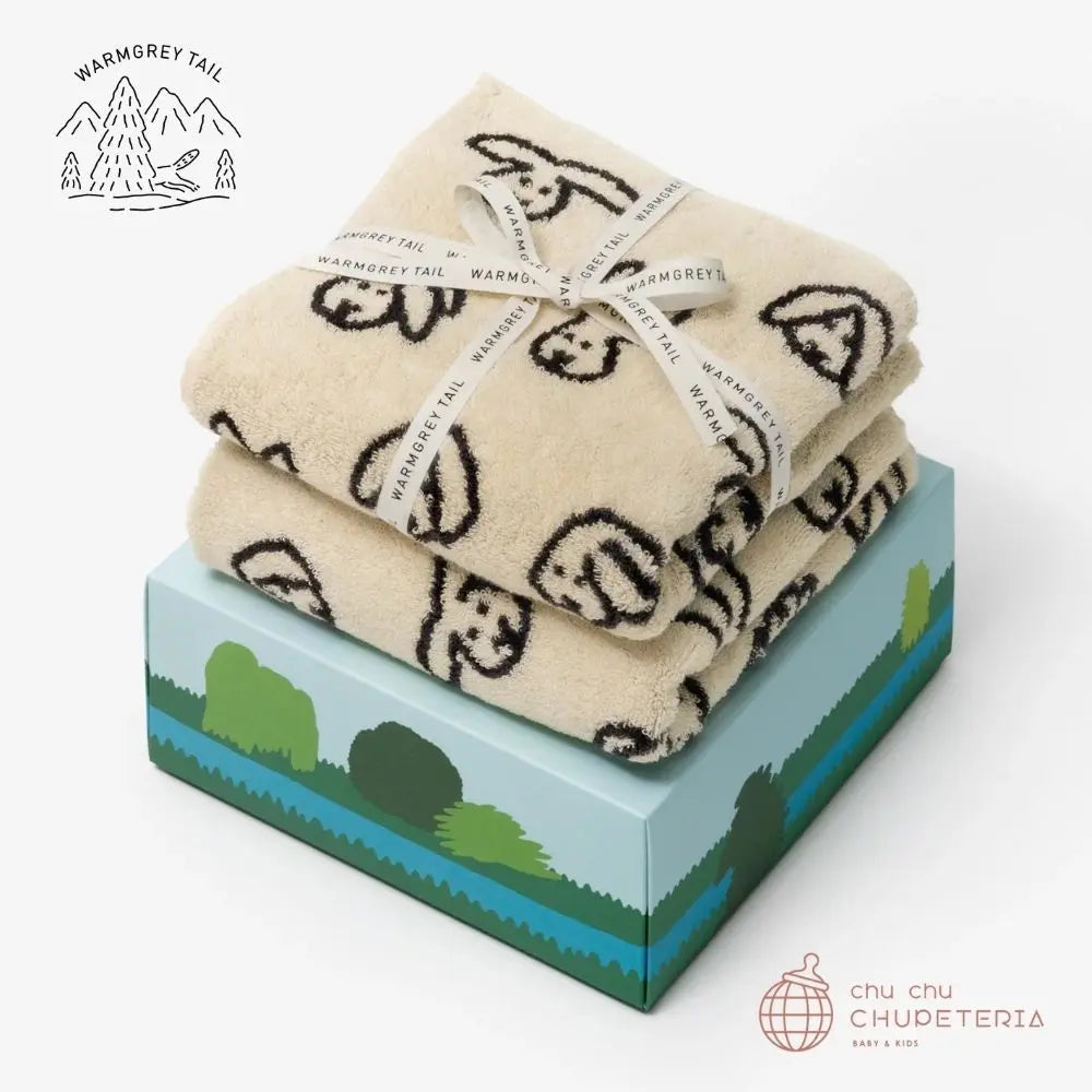 WARMGREY TAIL】BUNNY BUNNY HAND TOWEL - CREAM - chu chu – chu chu