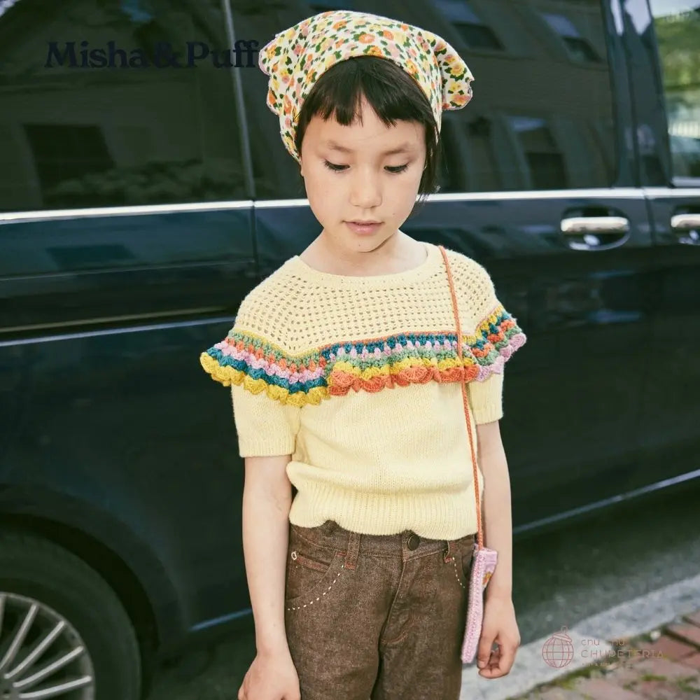 25SP/SU】【Misha & Puff】Crochet Joya Top - Vintage Yellow - chu