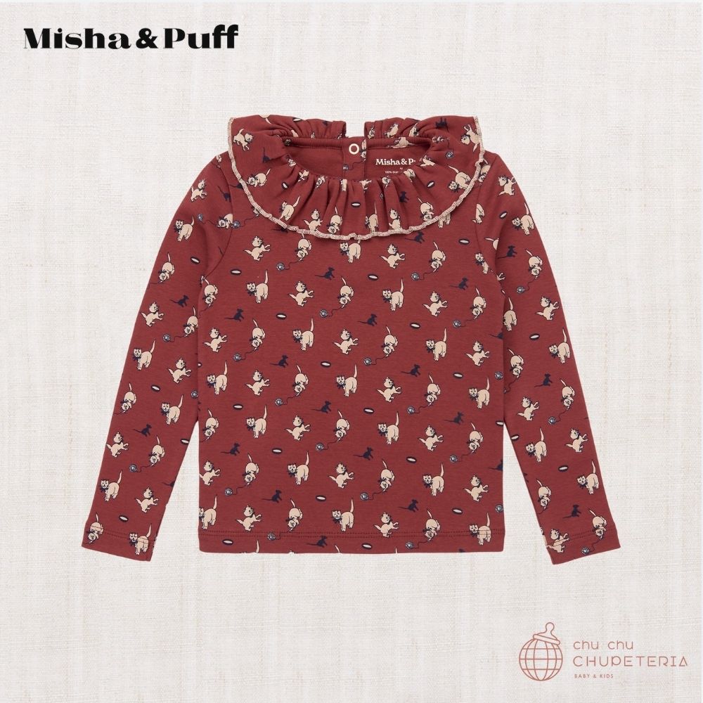 Misha & Puff】Paloma Top - Madder Root Cat & Mouse (25WI Drop1