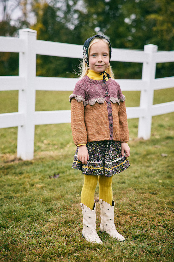 Misha & Puff】Rickrack Circle Skirt - Carbon/Periwinkle Mini