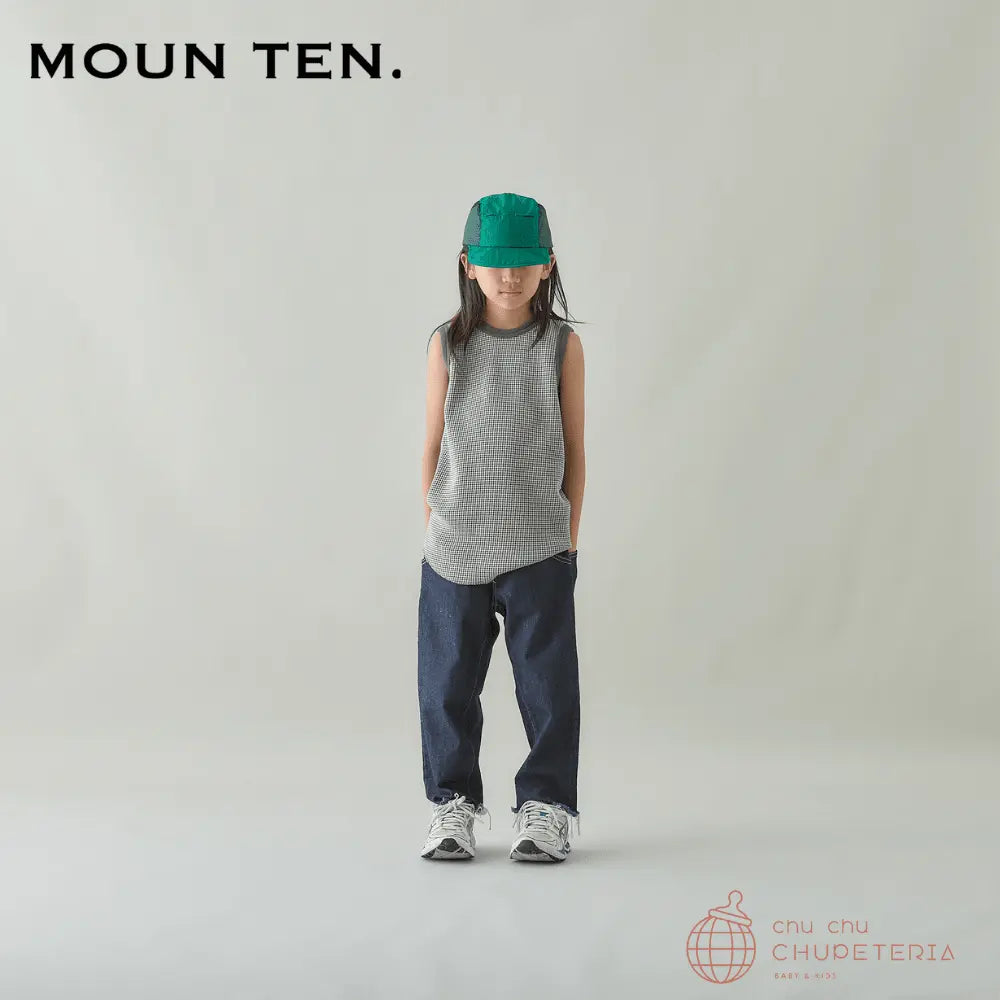 MOUN TEN.】[Drop 2]bicolor waffle tanktop - gray x charcoal 