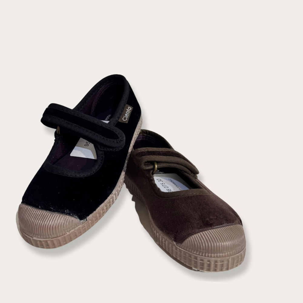 【CIENTA】Velour Velcro Shoes - 956A Brown _ chu chu CHUPETERIA