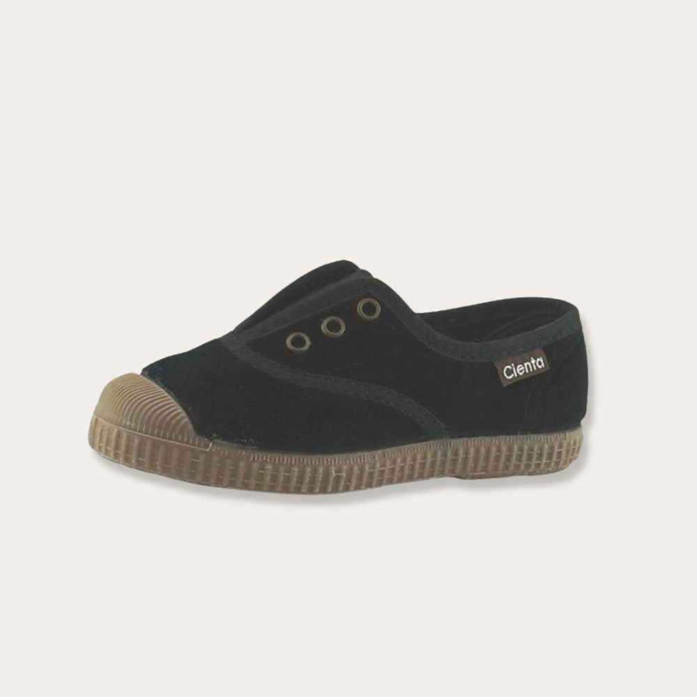 【CIENTA】Velour Deck Shoes - 955A Black _ chu chu CHUPETERIA