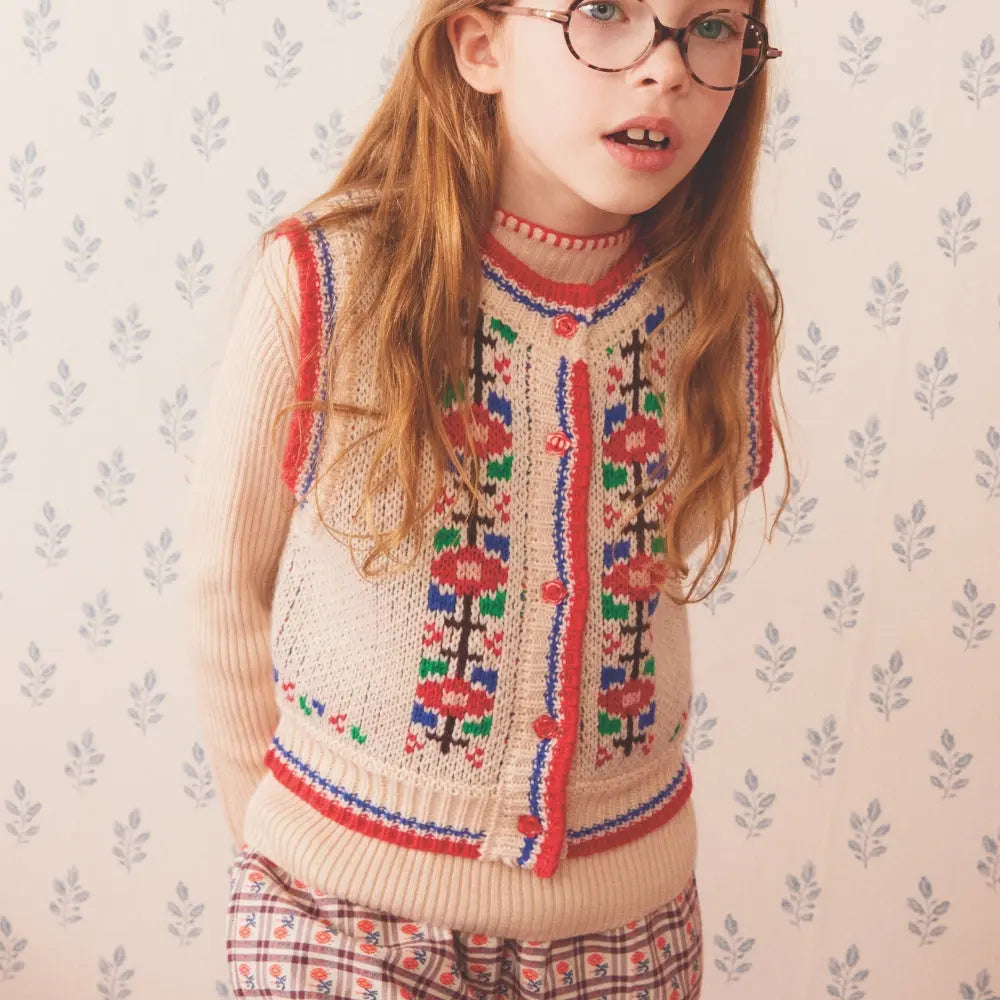 【hello Simone】Polly vest Flower Ecru _ chu chu CHUPETERIA