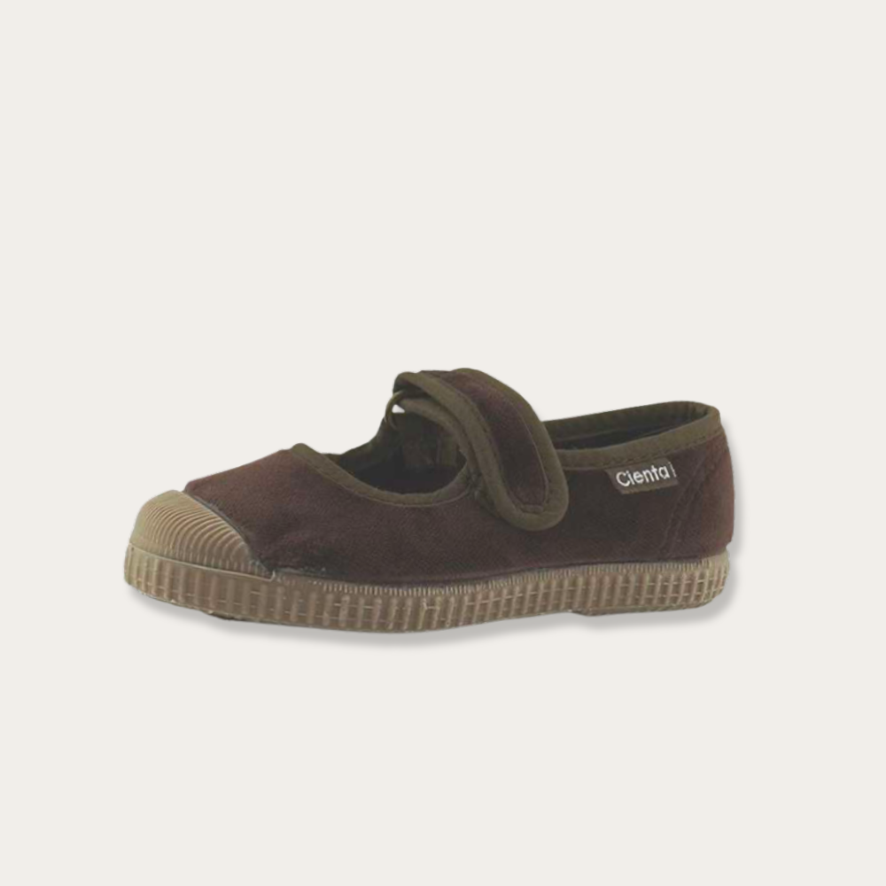 【CIENTA】Velour Velcro Shoes - 956A Brown _ chu chu CHUPETERIA