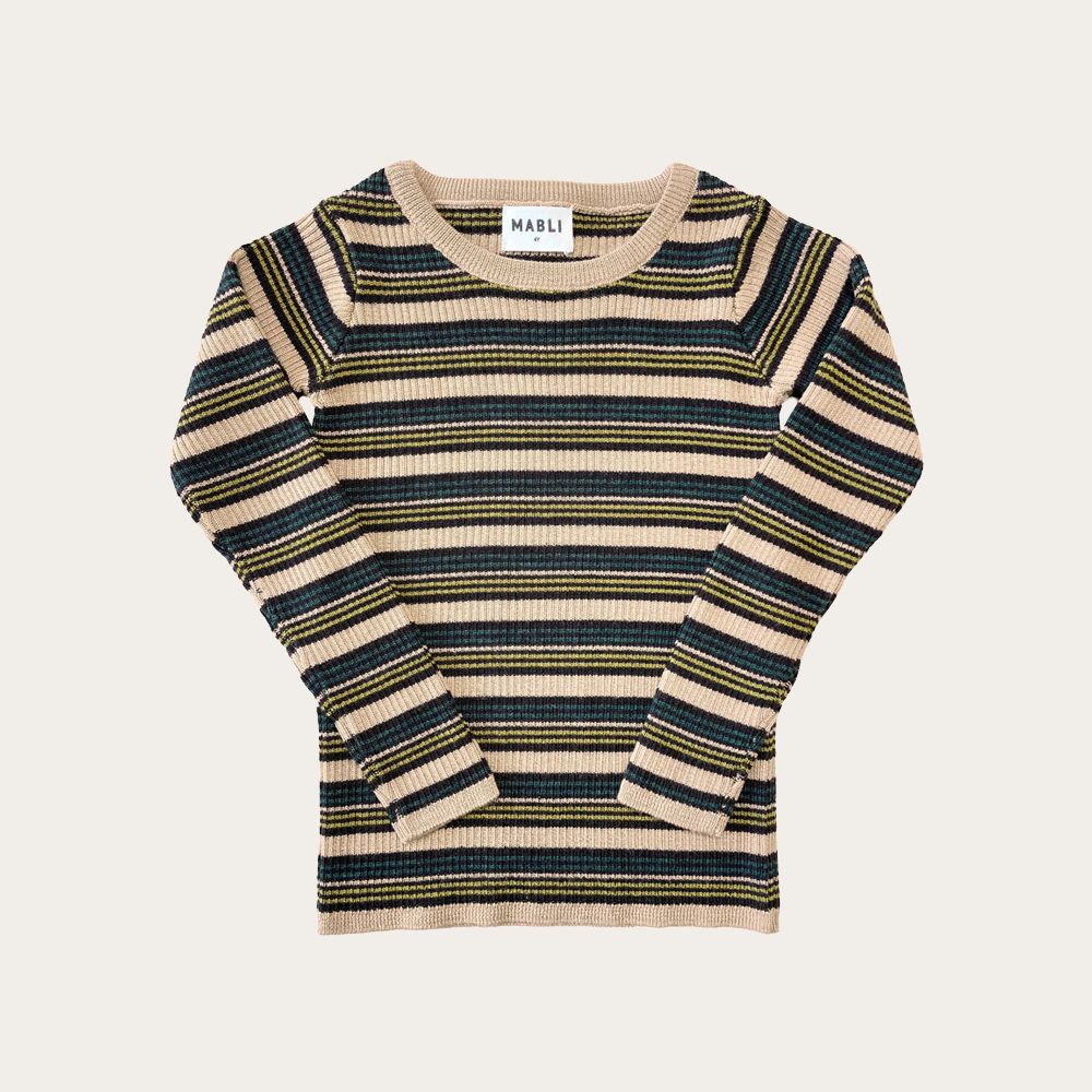 【MABLI】 Seilio Skinny Rib - Biscotti Stripe _ chu chu CHUPETERIA