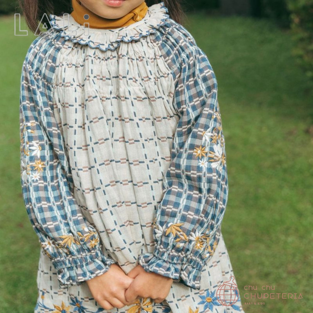 Lali Kids】Tulip Dress in Double-Sided Yarn Dye(25AW) – chu