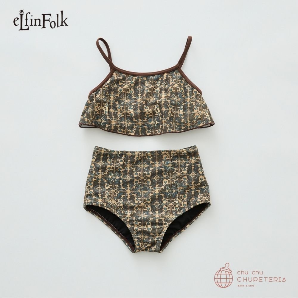 《2〜3月入荷予定》【eLfinFolk】Old TiLe Pattern Girls - brown (26SS) _1 _ chu chu CHUPETERIA