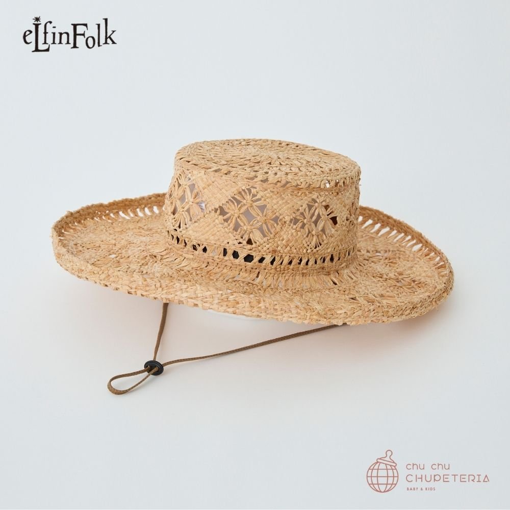 《2〜3月入荷予定》【eLfinFolk】Woven Raffia Hat - natural (26SS) _1 _ chu chu CHUPETERIA