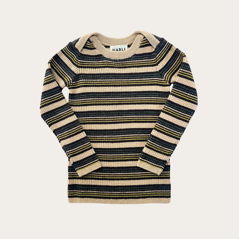 【MABLI】 Sylfaen Skinny Rib - Biscotti Stripe _ chu chu CHUPETERIA
