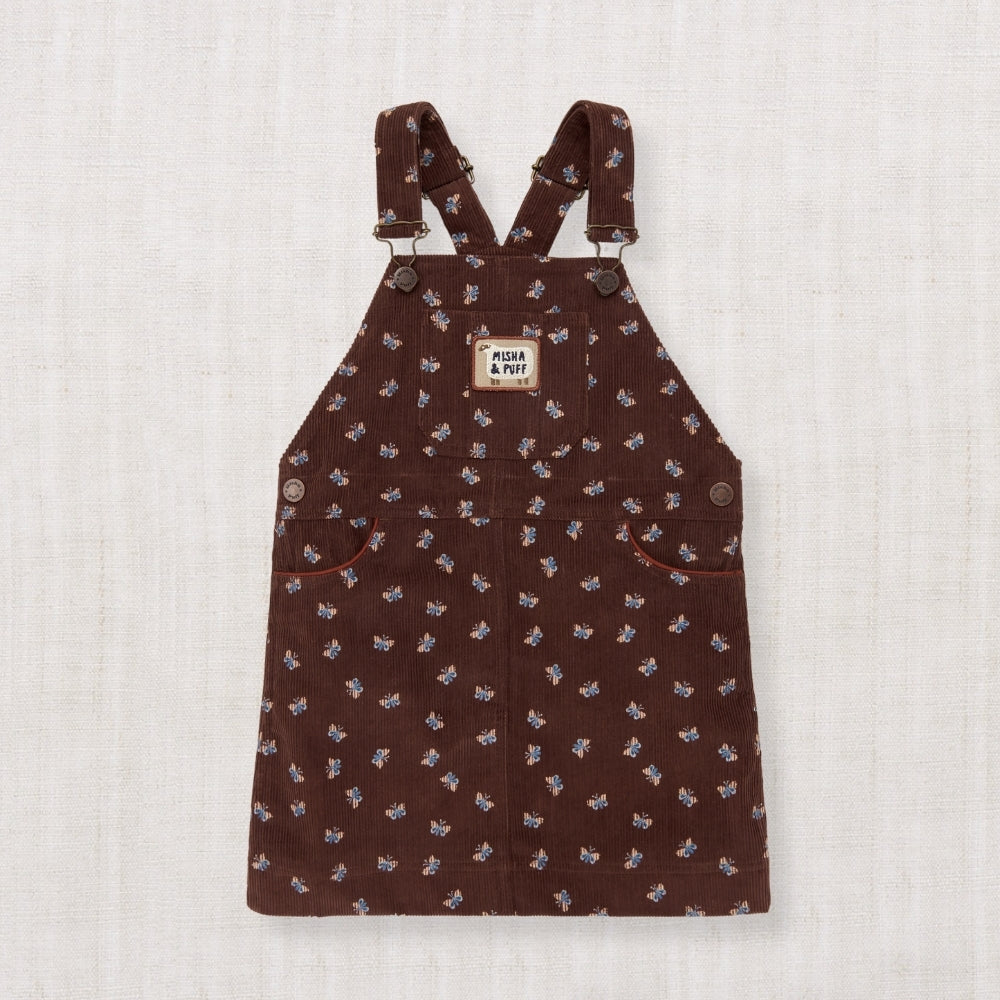 【Misha & Puff】CORDUROY JUMPER DRESS - DARK ROAST MARIPOSA - 26FA Drop2 _ chu chu CHUPETERIA
