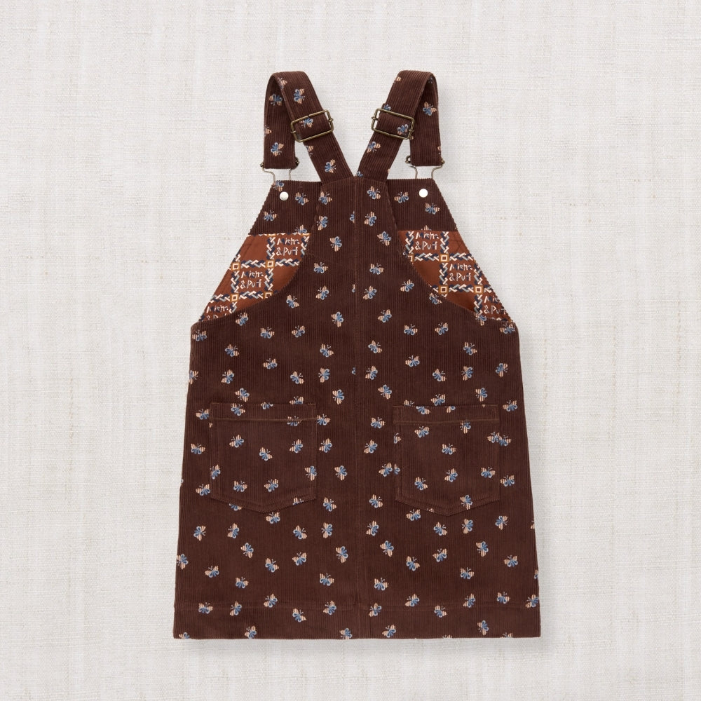 【Misha & Puff】CORDUROY JUMPER DRESS - DARK ROAST MARIPOSA - 26FA Drop2 _ chu chu CHUPETERIA