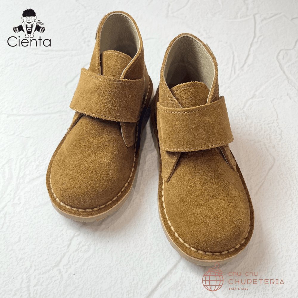 ｟3/31まで送料無料｠【CIENTA】ベルクロブーツ Suede - 1051065 Beige _1 _ chu chu CHUPETERIA