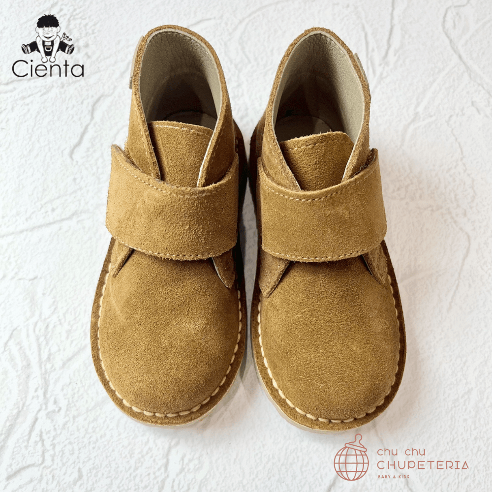 ｟3/31まで送料無料｠【CIENTA】ベルクロブーツ Suede - 1051065 Beige _2 _ chu chu CHUPETERIA