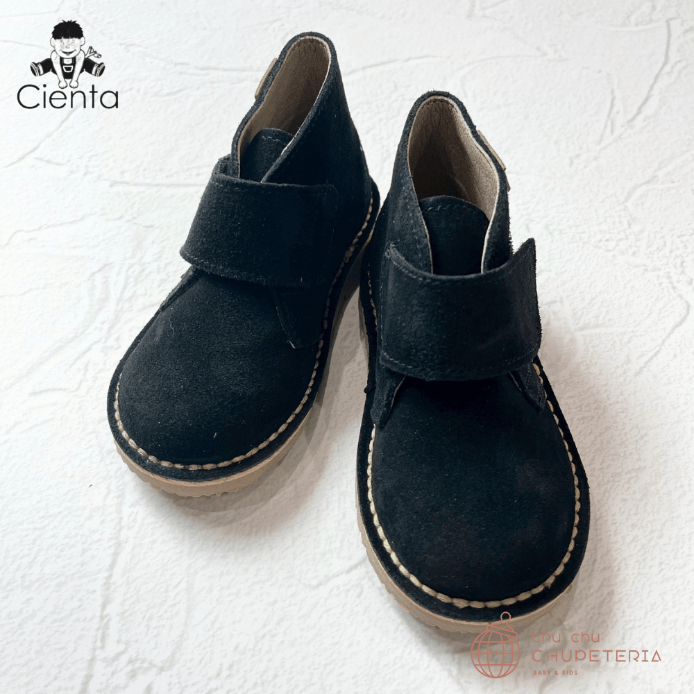 ｟3/31まで送料無料｠【CIENTA】ベルクロブーツ Suede - 1051065 Black _1 _ chu chu CHUPETERIA