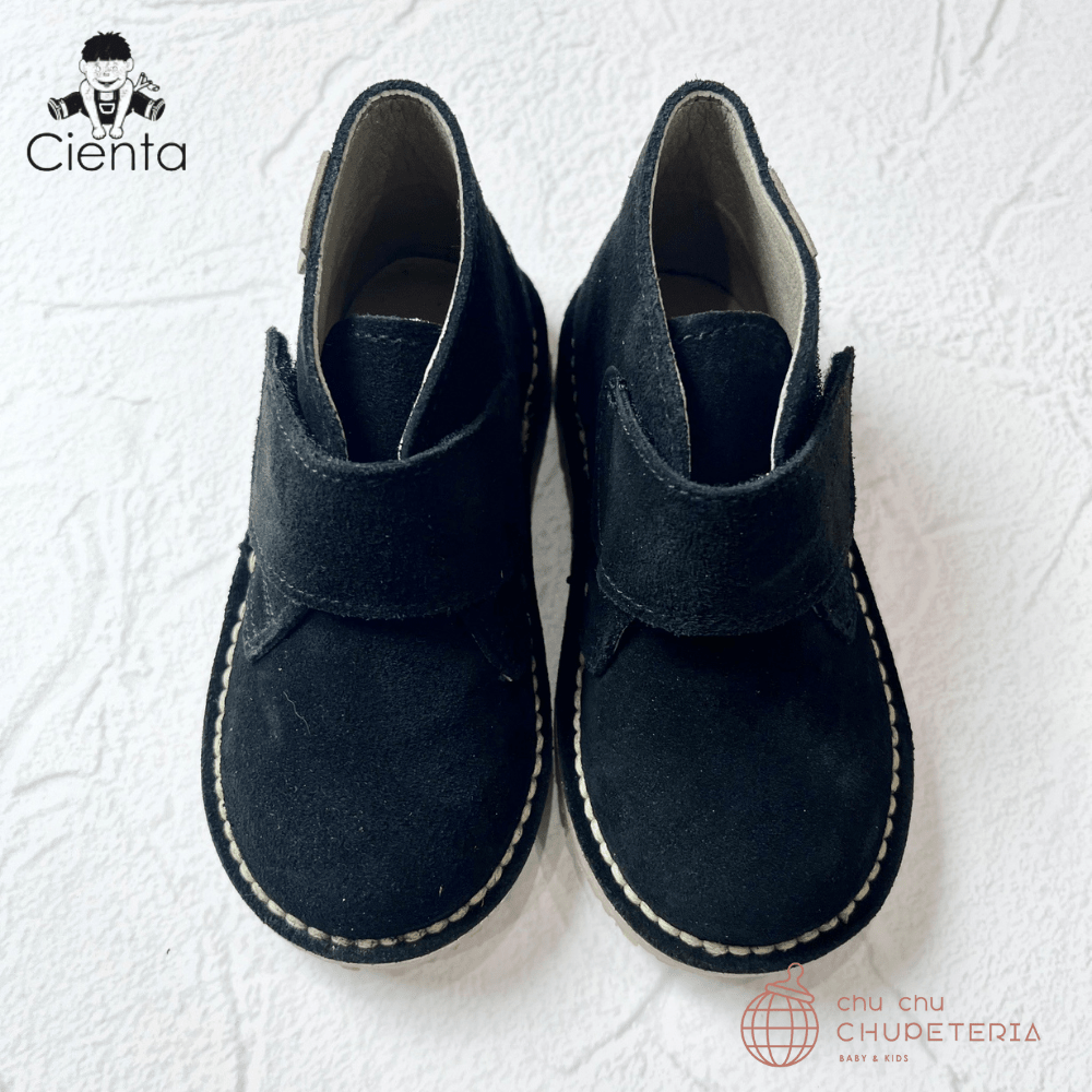 ｟3/31まで送料無料｠【CIENTA】ベルクロブーツ Suede - 1051065 Black _2 _ chu chu CHUPETERIA