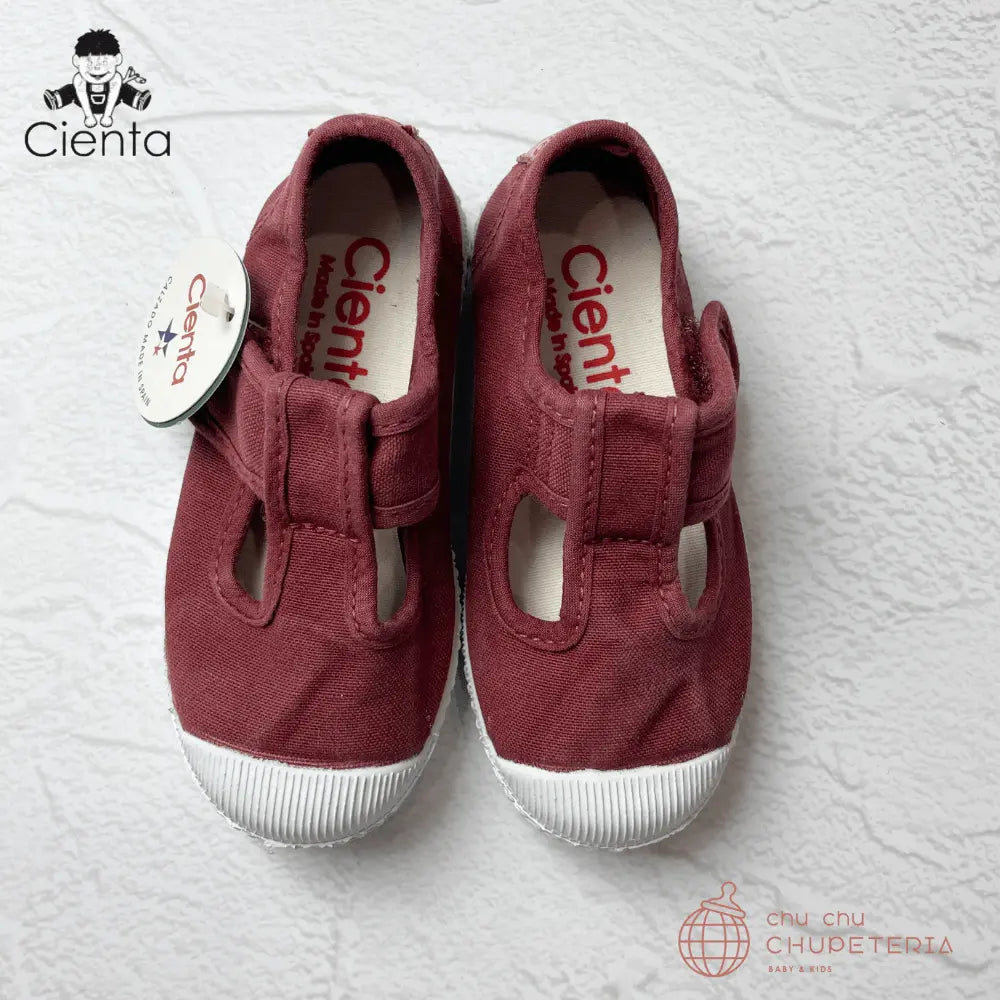 ｟3/31まで送料無料｠【CIENTA】T - Strap Shoes - 77777 ムラ染 BURDEOS _2 _ chu chu CHUPETERIA