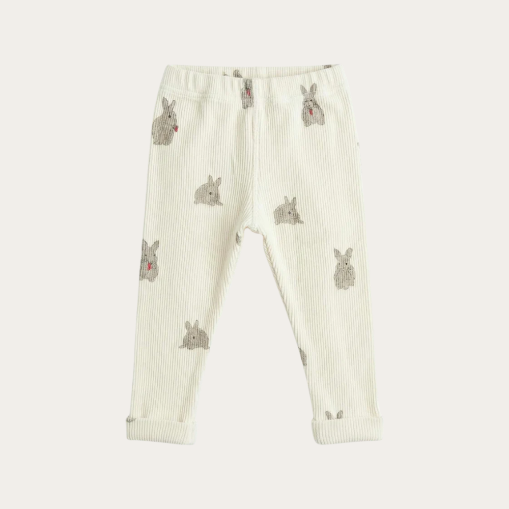 【STUDIO BOHEME】ROM POM LEGGINGS - ECRU / RABBITS (26AW Drop 2) _ chu chu CHUPETERIA