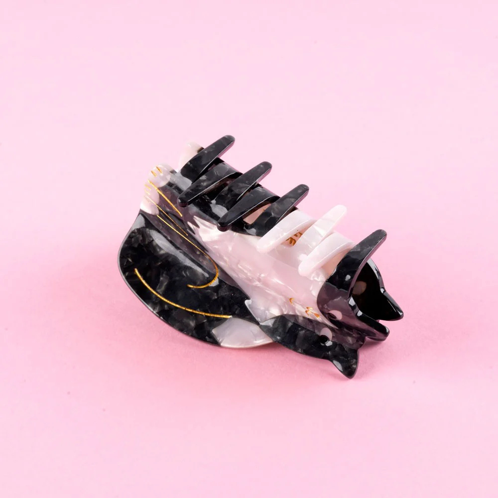 【Coucou Suzette】Black & White Cat Hair Claw _ chu chu CHUPETERIA