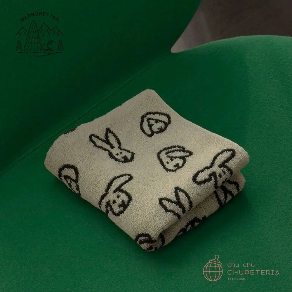 WARMGREY TAIL】BUNNY BUNNY HAND TOWEL - CREAM - chu chu – chu chu