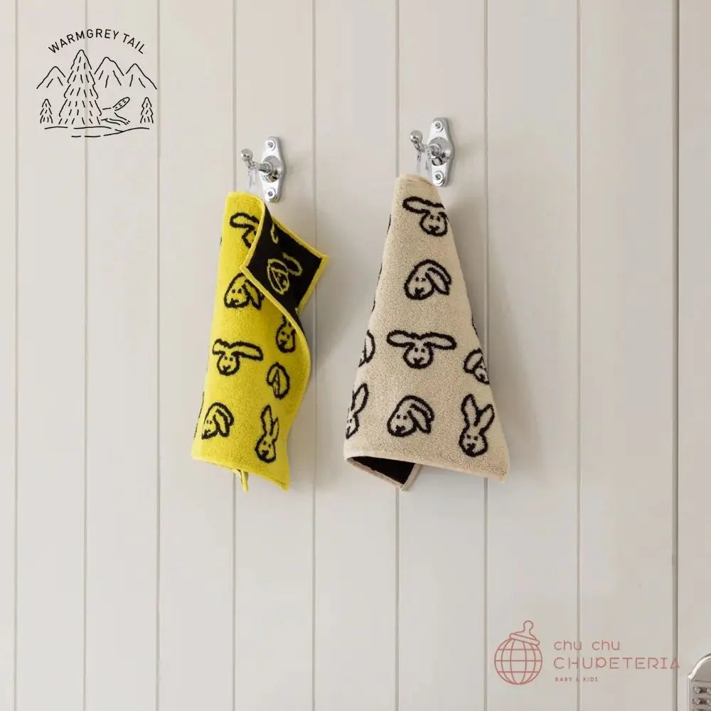 WARMGREY TAIL】BUNNY BUNNY HAND TOWEL - CREAM - chu chu – chu chu