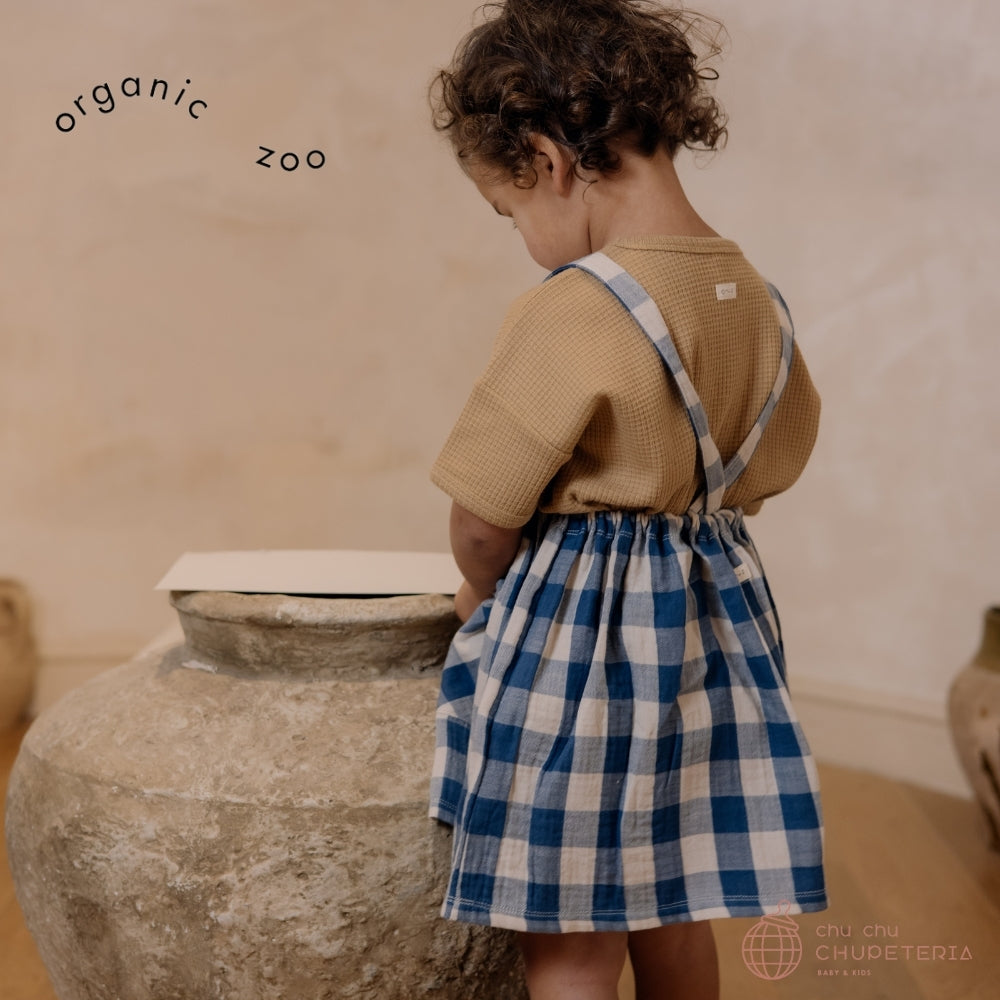 ボトムス organic zoo Pottery Blue Gingham Skirt organic zoo】Pottery Blue Gingham Maker Crossback Skirt 【1