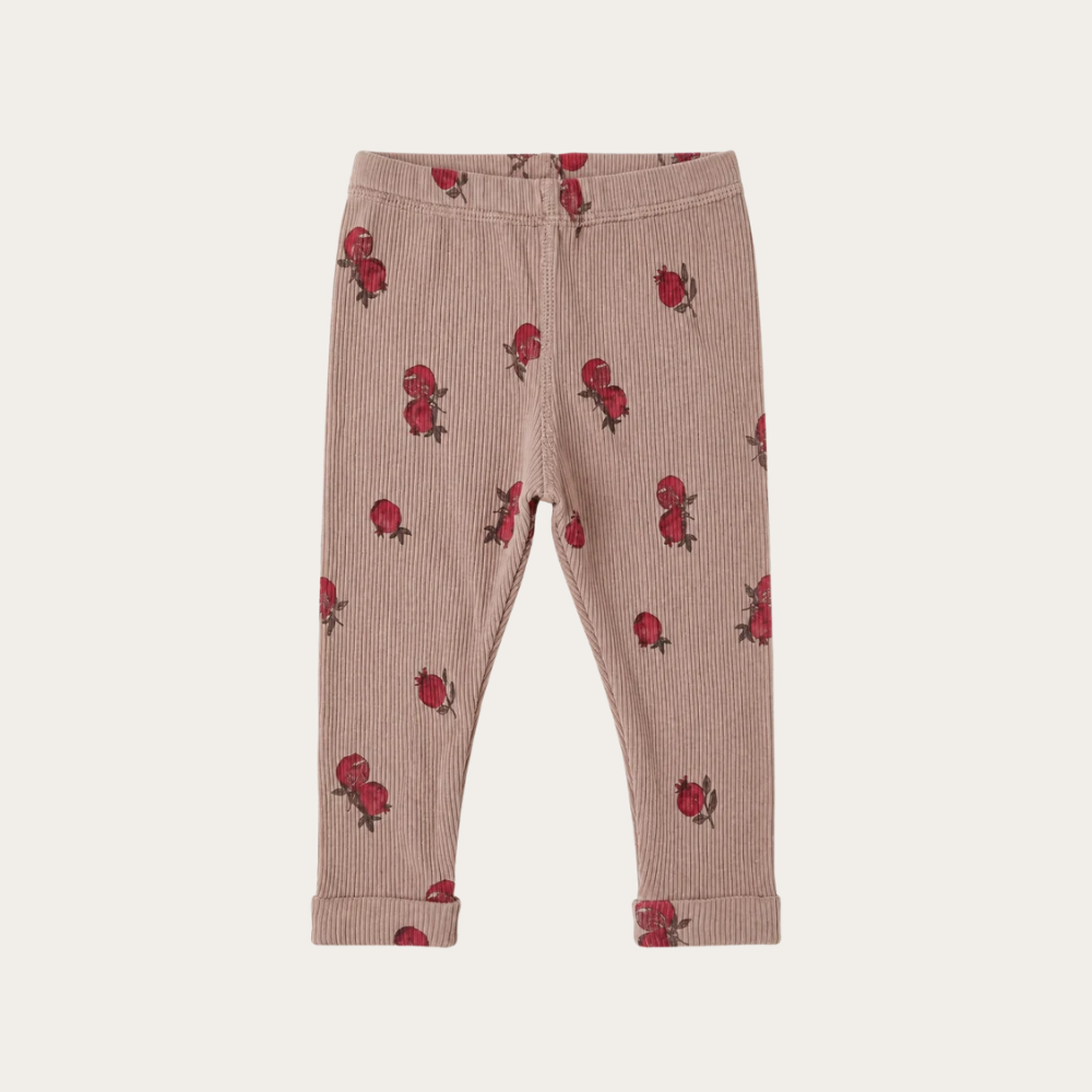 【STUDIO BOHEME】ROM POM LEGGINGS - ALMONDINE / GRENADES (26AW Drop 2) _ chu chu CHUPETERIA