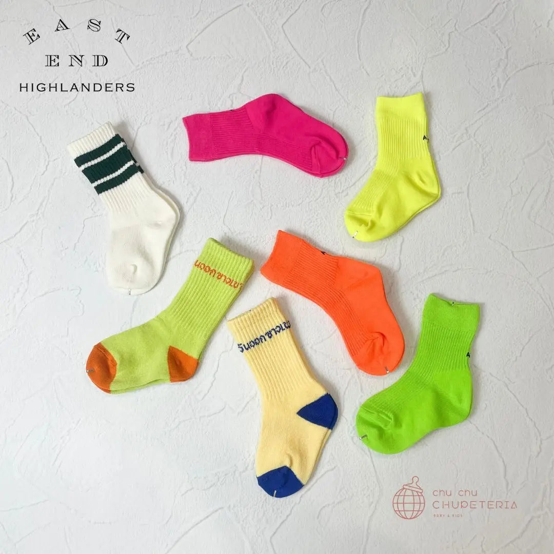 【EAST END HIGHLANDERS】ALPHABET SOCKS - Yellow x Blue – chu chu CHUPETERIA
