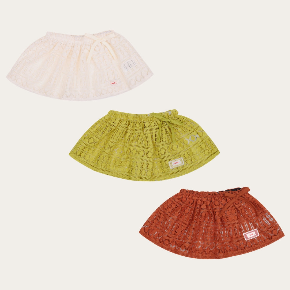 【avo】EYELET PETITE SKIRT _ chu chu CHUPETERIA