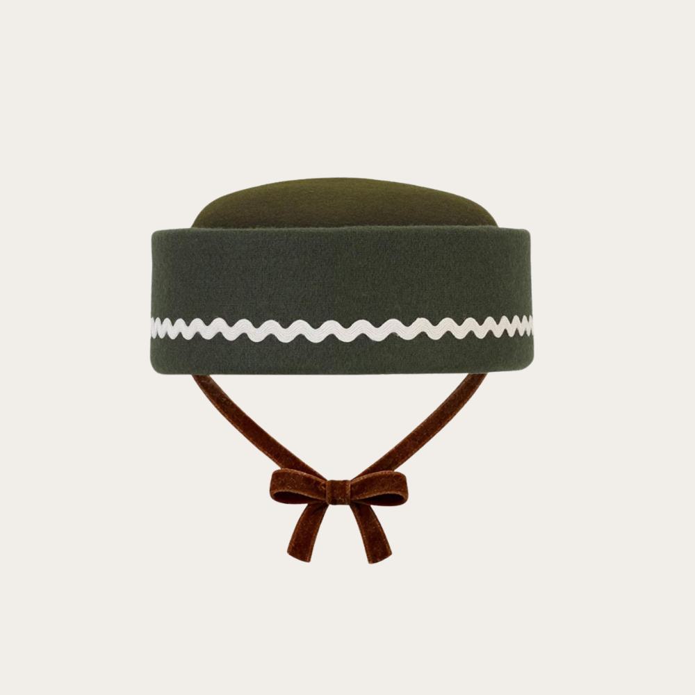 【THE LiTTLE POETS】Oscar Green Burel Pillbox Hat _ chu chu CHUPETERIA