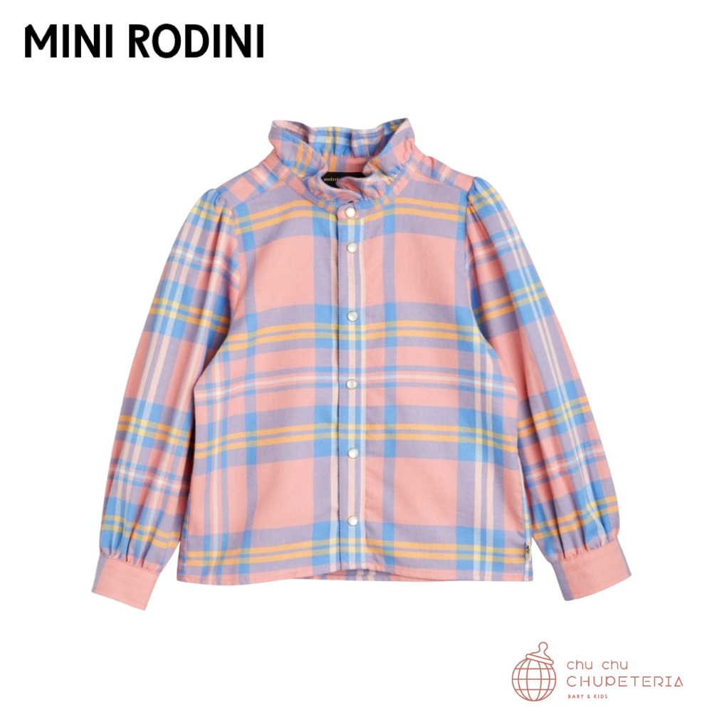 minirodini タグ付きボタンダウンシャツ 大人もOK！MONCLER2023⁄24秋冬新作 チェック柄シャツ 12A⁄14A