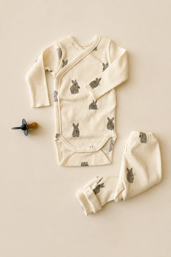 【STUDIO BOHEME】ROM POM LEGGINGS - ECRU / RABBITS (26AW Drop 2) _ chu chu CHUPETERIA