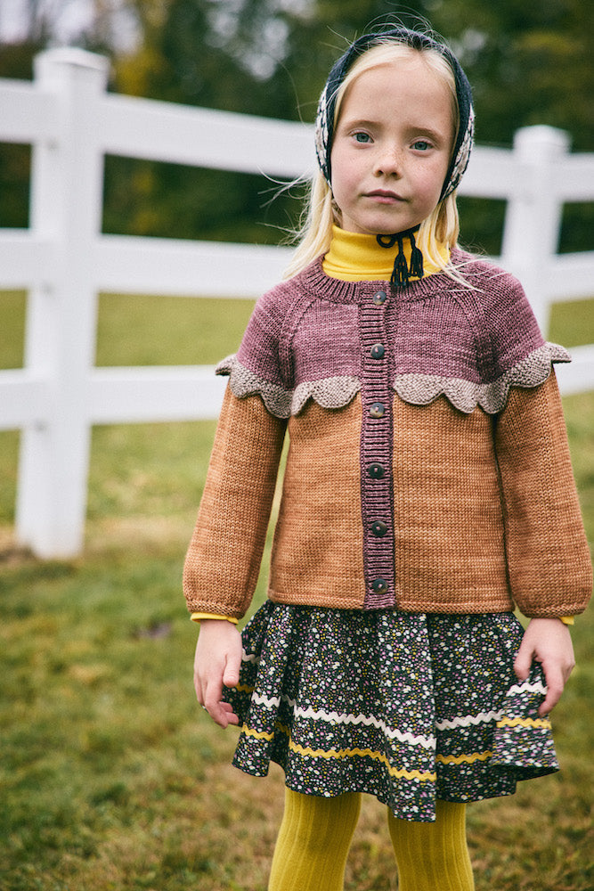 Misha & Puff】Scallop Yoke Cardigan - Rose Gold – chu chu