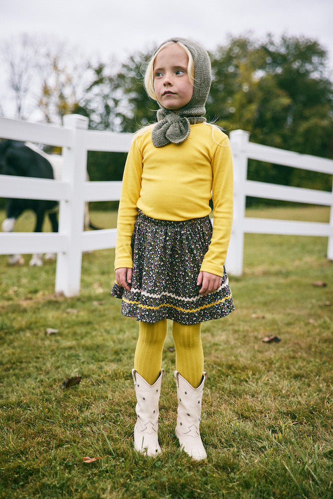 Misha & Puff】Rickrack Circle Skirt - Carbon/Periwinkle Mini