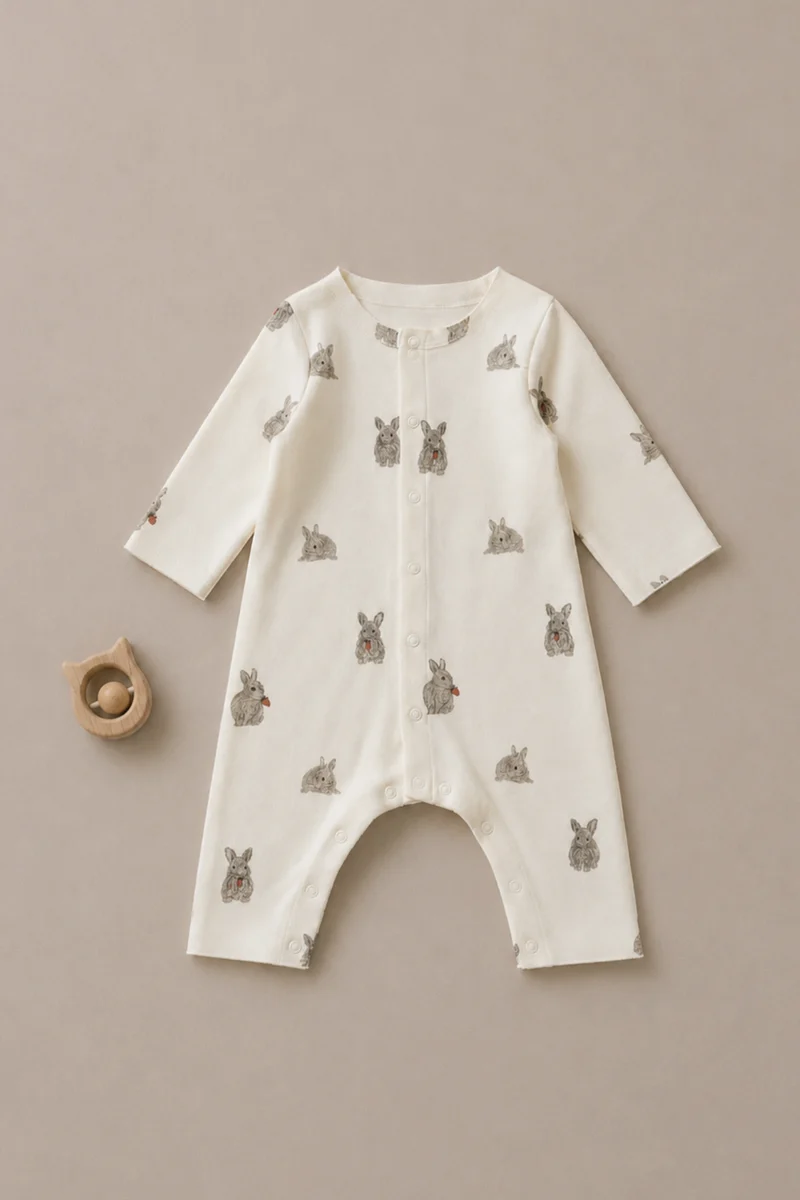 【STUDIO BOHEME】BEN JUMPSUIT - ECRU / RABBITS (26AW Drop 2) _ chu chu CHUPETERIA
