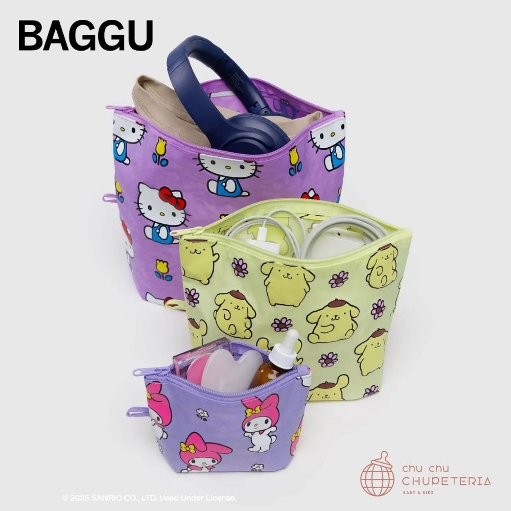 【BAGGU】Go Pouch Set - Hello Kitty and Friends Florals _2 _ chu chu CHUPETERIA
