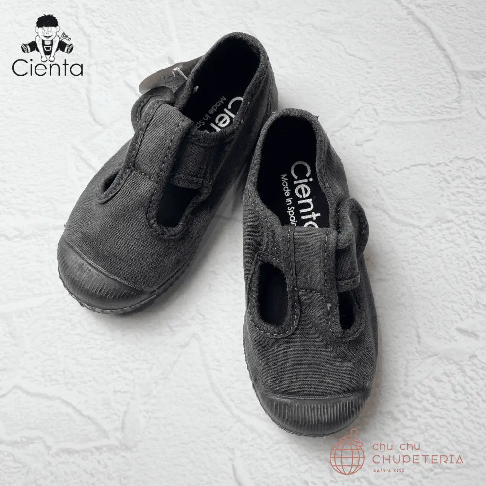 【CIENTA】T - Strap Shoes - N77777 ムラ染 NEGRO _1 _ chu chu CHUPETERIA