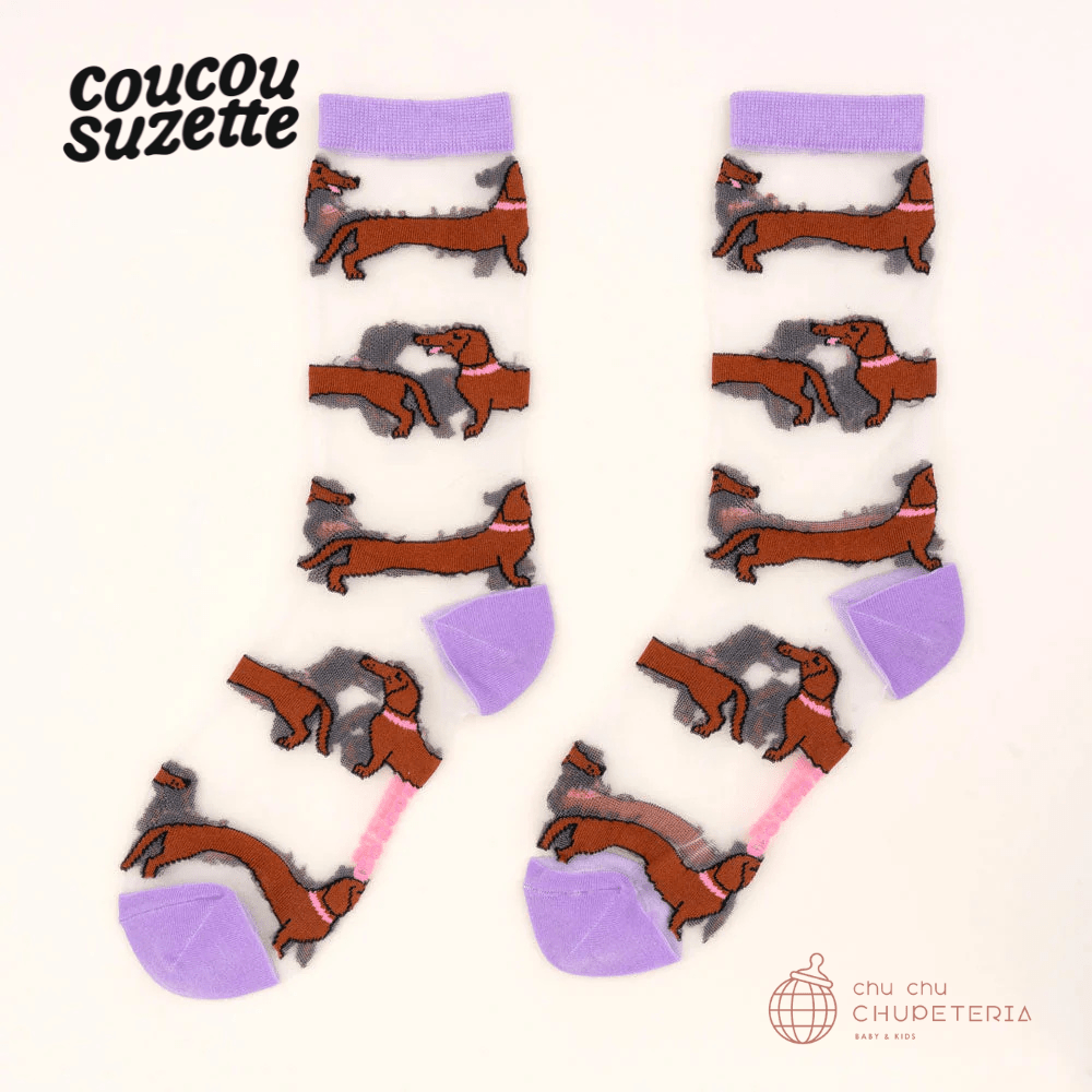 【Coucou Suzette】Dachshund Sheer Socks _1 _ chu chu CHUPETERIA